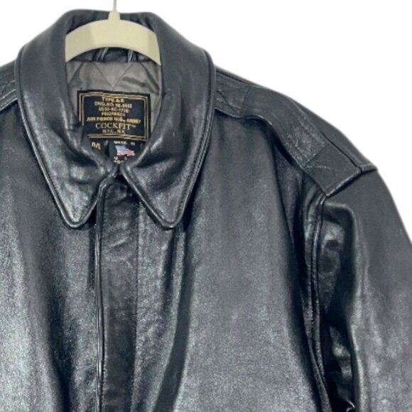 Cockpit NYC A-2 Airforce US Army Leather Bomber Jacket Medium Pre-Loved - Picture 3 of 8